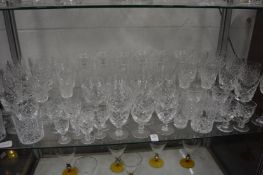 Quantity of wine and other glassware.