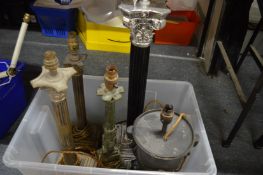 Corinthian column and other decorative lamps.