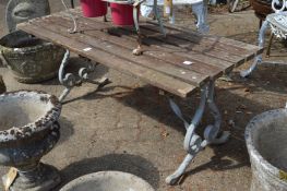 A small garden table.