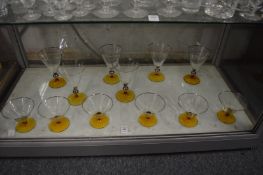 Set of twelve stylish glasses.
