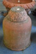 A terracotta rhubarb forcer and cover.