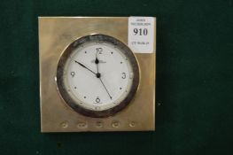 A Carrs silver mounted desk clock.