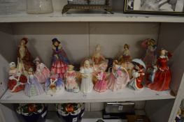 A good collection of Doulton figurines.