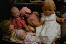 A collection of five dolls, two by Heubach Koppelsdorf, one Armand Marseille Bisque Dream Baby