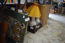 Miscellaneous items to include textiles, table lamps etc.