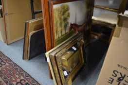 A small group of decorative paintings.