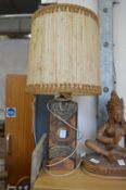A studio pottery table lamp.