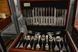 A cased canteen of cutlery.