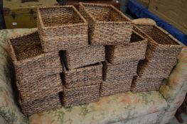 Quantity of wicker baskets.