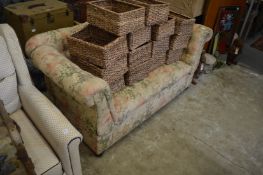 A Victorian button upholstered double drop-end settee.