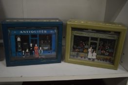 Two decorative musical jewellery boxes.