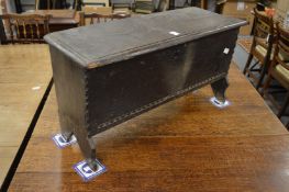 A very small 17th century oak six plank coffer.