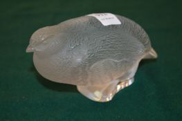 A Lalique frosted glass model of a partridge.