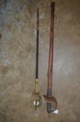 A small sword made by Besch & Co, Hanover Street, Hanover Square, London together with another