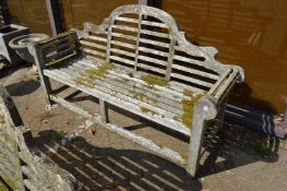 A good Lutyens style hardwood garden bench.