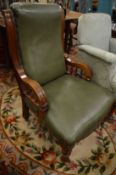 A Victorian mahogany framed armchair.