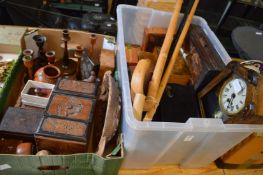 Miscellaneous collectables to include boxes, candlesticks a clock etc.