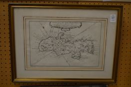 Framed and glazed map.