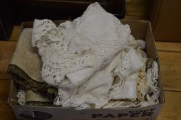 A small box of lace and linen.