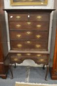 A George III oak chest on stand.