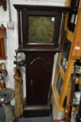 An 18th century 30 hour long case clock (case cut down).