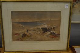 Edward Lear, Ionian landscape, tinted lithograph and another after Edward Lear.