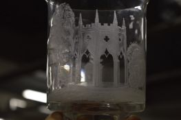 A good engraved glass vase.