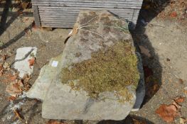 Two pieces of garden stone.