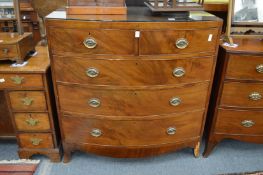 A 19th century mahogany bow front chest of drawers.