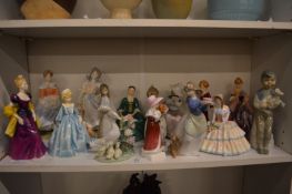 A collection of Royal Doulton figurines and similar items to include Lladro.