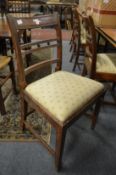 A set of five 19th century mahogany dining chairs with drop-in seats.