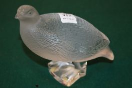 A Lalique frosted glass model of a partridge.