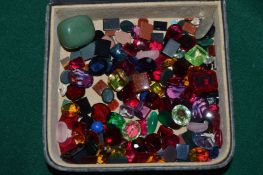 Box of coloured stones.