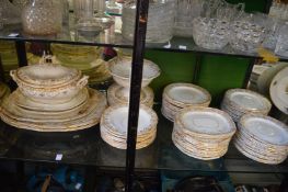 A large quantity of Davenport dinner ware, white ground with gilded decoration.