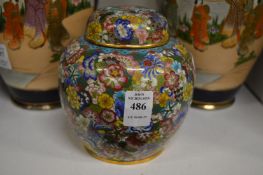 A cloisonne ginger jar and cover.