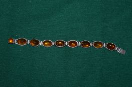 Amber and silver bracelet.