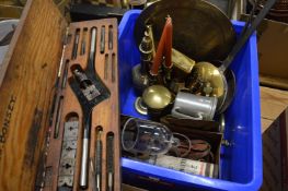 A quantity of brass ware and other decorative items.