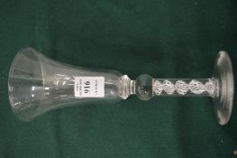 A Continental ale glass with air twist stem.