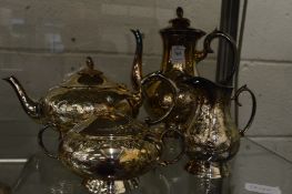 Silver plated four piece tea and coffee service.