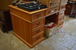A modern twin pedestal desk.