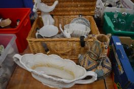 Pottery vase and other items.