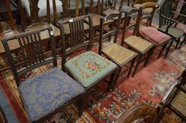 Two pairs of chairs and a Victorian dining chair.