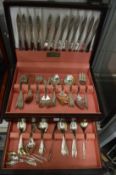 A cased canteen of cutlery.