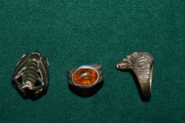 Three decorative rings.