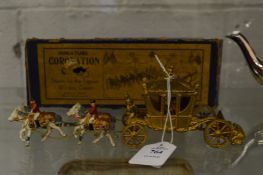 A boxed Coronation coach and horses (faults).