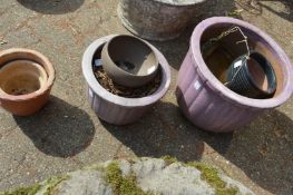 Various glazed and unglazed planters etc.