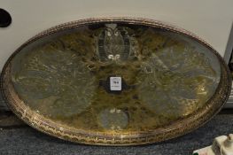 A silver plated oval shaped gallery tray.