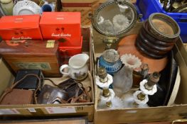 Miscellaneous items to include table lamps, glassware, table mirror, coasters etc.