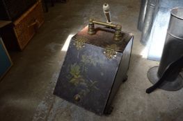 Two old Victorian Toleware coal boxes.