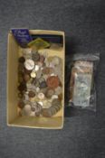 Quantity of loose coins, bank notes etc.